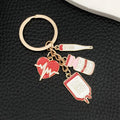 Red Heart Thermometer IV Bag and Medicine Bottle Keychain view 3