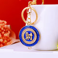 Crystal Round Fortune Plaque Keychains in Five Colors plus Assorted view 3