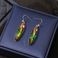Gold Tone Long Faceted Crystal Hook Earrings in Three Colors view 4