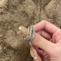 Silver Multi Band Open Ring Clear Rhinestone Pavé Style view 1