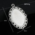 Oval Filigree Cabochon Tray Pendant Base Floral Bird Design Silver Gold view 4