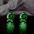 Oval Solitaire Stud Earrings In Ten Bright Stone Colors view 12