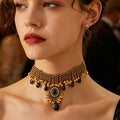 Six Color Ornate Teardrop Necklace and Earring Sets view 2