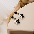 Two Tone Split Heart Star Enamel Drop Stud Earrings view 6