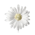 White Daisy Brooch In 1 Style With Polished Metal And Decorative Details view 1