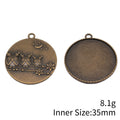 Round Crown Back Pendant Setting 35mm in Two Finishes view 3