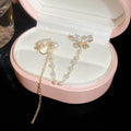 Butterfly Pearl Look Ear Cuffs with Fine Chain Tassels view 7