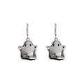 Silver Ghost Charm Huggie Hoop Drop Earrings Metal Pair view 5