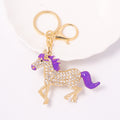 Rhinestone Running Horse Keychain Enamel Mane Five Colors view 3