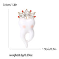White Tooth Brooch with Crystal Crown and Gold Tone Back view 6