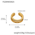 Stainless Steel Zircon Ear Cuffs Twist Triple Double Gold Steel view 10