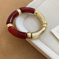 Gold-Tone Acrylic Tube Bracelets Marbled and Leopard view 6