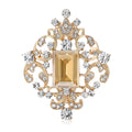 Gold Filigree Center Gem Rhinestone Brooch Four Colors view 4