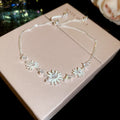 Enamel Flower Bracelet and Butterfly Pearl Stud Earrings view 7