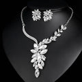 Black Silver Tone Crystal Leaf Sweep Crystal Five Designs Metal Necklace view 6