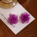 Six Color Layered Translucent Flower Ear Clip Earrings view 10