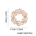 Rose Gold Floral Wreath Wreath Crystal Metal Brooch Pin view 2