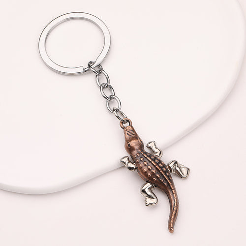 Creative Cartoon Crocodile Zinc Alloy Car Keychain Bag Charm