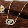 Gold Tone Crystal Openwork Evil Eye Pendant Necklaces view 2