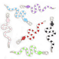 Striped Snake Enamel Metal Jewelry Charms, 12 Colorways view 3