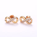 Infinity Symbol Stud Earrings Gold Silver Rose Gold view 2