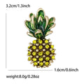 Yellow Crystal Pineapple Brooch With Green Enamel Leaves view 6