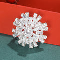 Radiant Crystal Snowflake Brooch in Gold and Silver Tone view 4
