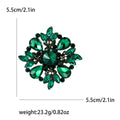 Round Petal Crystal Brooch in Detailed Metal and Crystal Design view 10