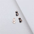 Gold Tone Curled Cat Enamel Charms in Five Bright Colors view 2