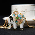 Crystal Elephant Rocking Horse and Horse Long Sweater Pendant Necklaces view 1