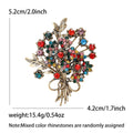 Rhinestone Flower Bouquet Brooch Silver Gold Multicolor view 8