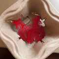 Red Koi Fish Statement Dangle Hook Earrings for Women view 4