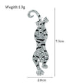 Silver Tone Tiger Crystal Metal Brooch Pin for Jackets and Lapels view 2