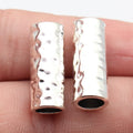 24x9.6x9.6mm 4.7g Multicolor Zinc Alloy Hammered Long Tube Spacer Beads for Dreadlock Jewelry Making