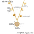 Gold Heart Drop Necklace Pavé Zircon Pendant Charms view 6