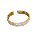 Gold Tone Open Cuff Bracelet With Clear Baguette Stones view 5