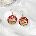 Red Moon and Mushroom Drop Earrings in Four Metal Finishes view 5