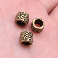Floral Relief Large Hole Metal Beads in Two Finishes view 3