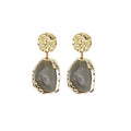 Red Gray and White Irregular Broad Statement Drop Earrings view 5