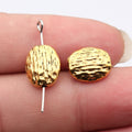 12.7x10.6x4.6mm 2g Multicolor Zinc Alloy Textured Oval Loose Metal Beads with Small Hole for Bracelet Making