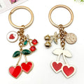 Four Pink Red and Brown Cherry Heart Metal Keychain Designs view 4