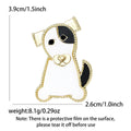 White Acrylic Dog Brooch with Detailed Metal-tone Finish view 6
