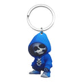 Blue Hoodie Skeleton Wooden Keychain 2D Printed Charm view 5