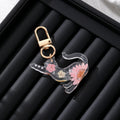 Resin Cat Silhouette Dried Flower Keychains 3 Styles view 4