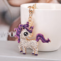 Rhinestone Enamel Unicorn Keychain Gold Tone Metal 3 Colors view 7