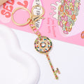 Rhinestone Skeleton Key Keychain Four Color Finishes view 6