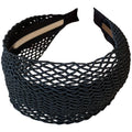 Wide Lattice Woven Mesh Headbands Coffee Light Blue view 5