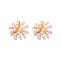 Gold Tone Pearl Burst Stud Earrings Fashion Jewelry view 5