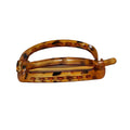 Large Translucent Open Oval Hair Pins In Light Tan Or Tea Brown view 5