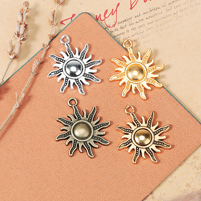 25mm Vintage Sun Alloy Charm Pendant